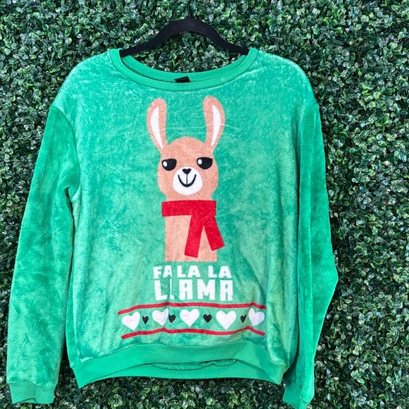 Sweaters - UGLY CHRISTMAS 🎄 SWEATER TOP SHIRT LLAMA FA LA LA HOLIDAY SOFT LEISURE SANTA EUC